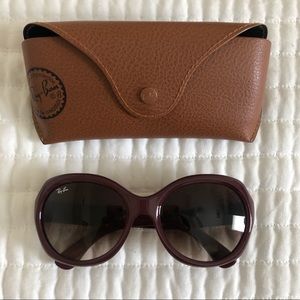 Burgundy Ray-Ban Oversized Sunglasses